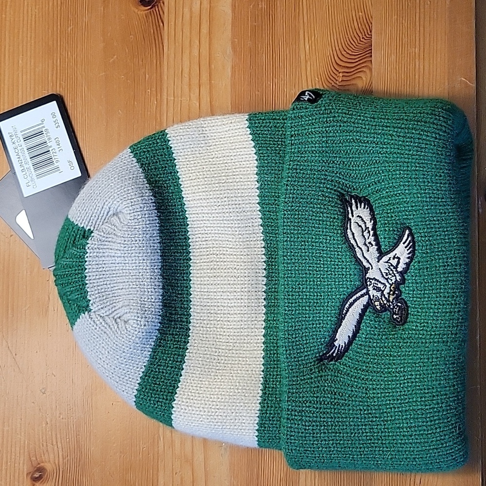 47 Brand Philadelphia Eagles Throwback Lined Winter Hat. NWT. - Picture 2 of 5